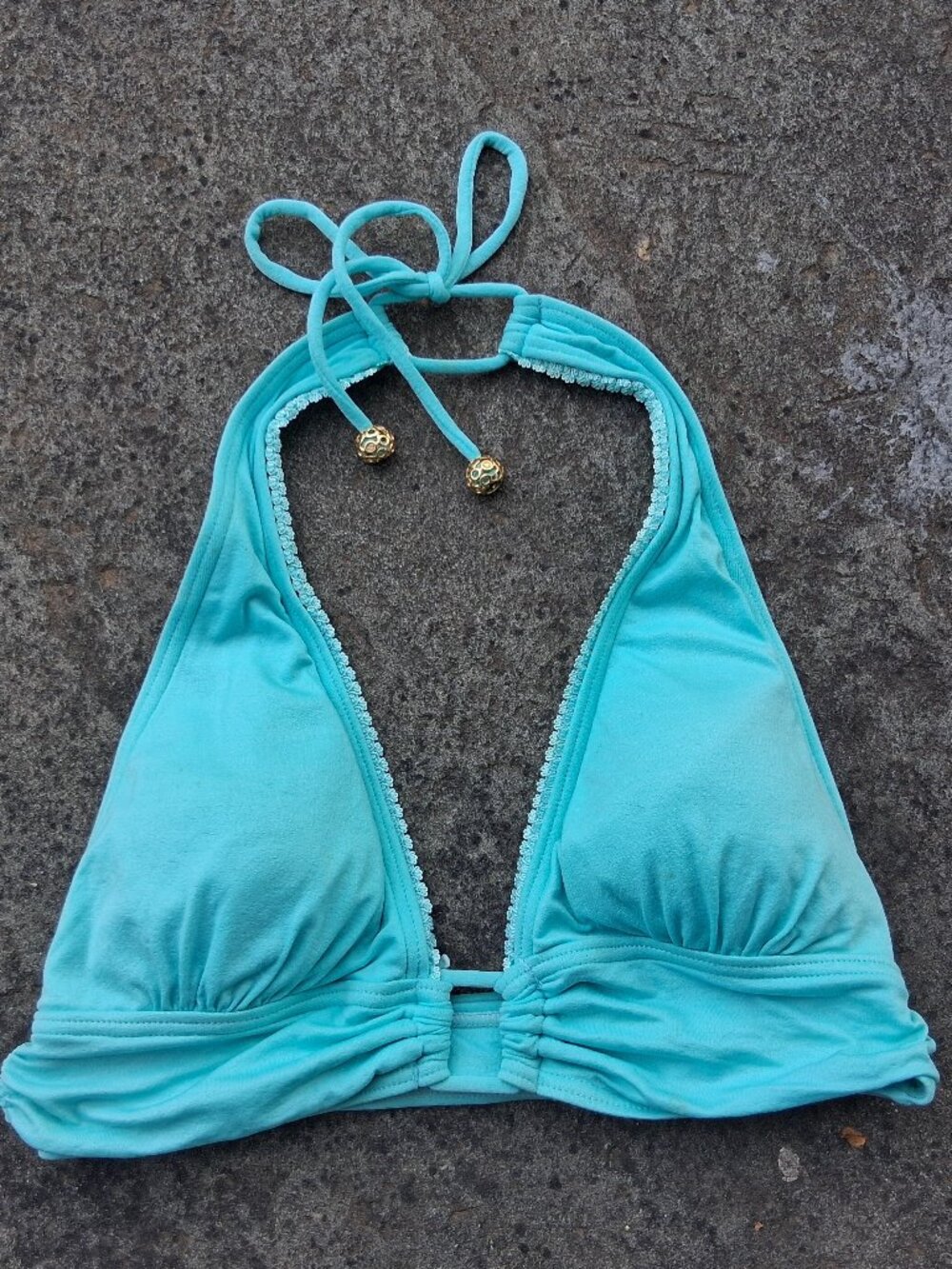 Juicy Couture Halter Bikini Top Medium Blue